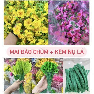 [Bán ký] BÔNG CHÙM HOA MAI, ĐÀO, NỤ, KẼM, LÁ TẾT