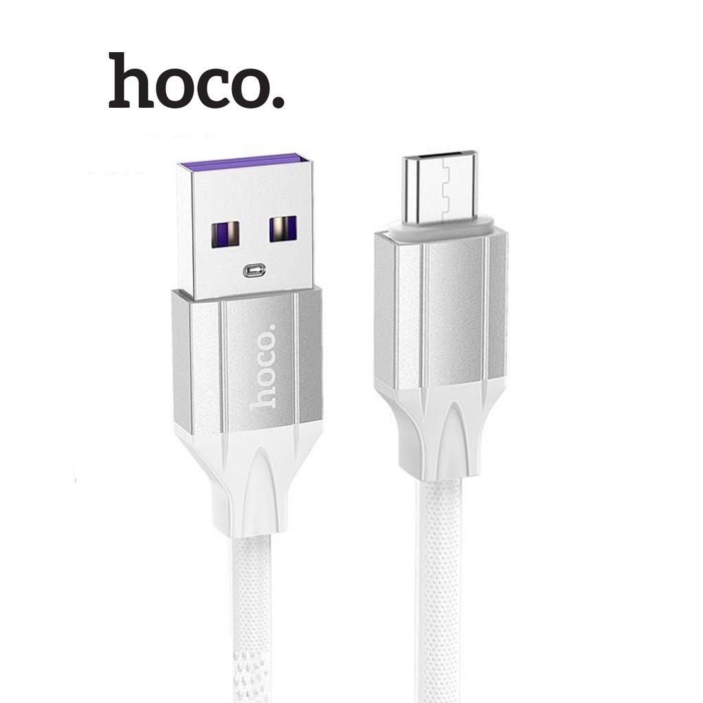 Cáp sạc Hoco DU20 Micro sạc nhanh 2.4A dây dẻo chống gẫy gãy gập dài 1M ( Trắng )