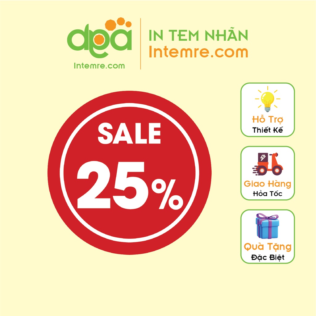 Sẵn 100 Tem Nhãn Giấy, Decal Dán Intemre.com, Giảm Giá, Khuyến Mãi Sale - Kt: 3cm