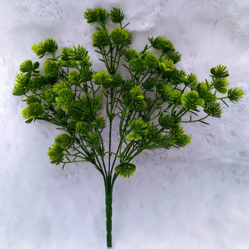 Cành hoa lá cỏ điểm thông 5 lá VI090 , hoa giả trang trí