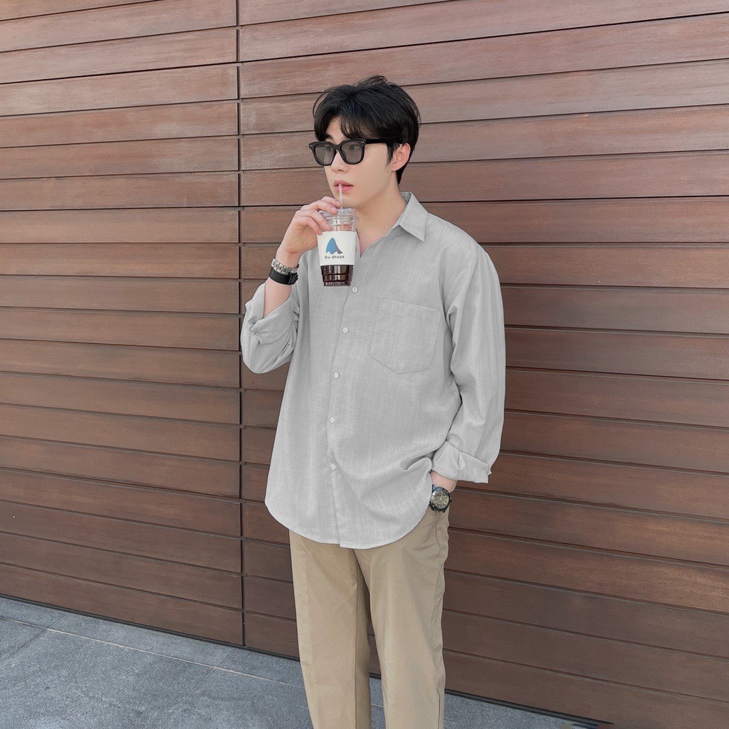 Áo sơ mi nam chất liệu đũi JONATO, phong cách trẻ trung năng động dễ phối đồ