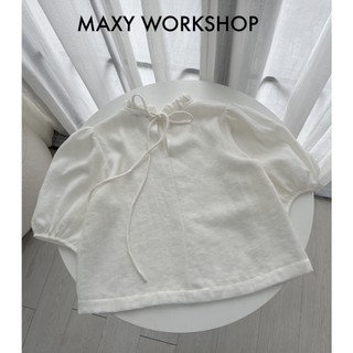 Áo kiểu thắt nơ lưng sau Back Bowtie Top White Maxy Workshop