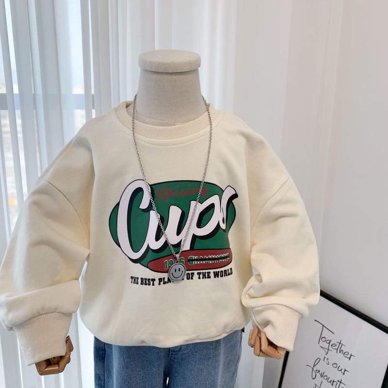 Áo Hoodie 100% Cotton Tay Dài Cổ Tròn Thời Trang Thu Đông Hàn Quốc Mới 2022 Dành Cho Bé Trai Và Bé Gái