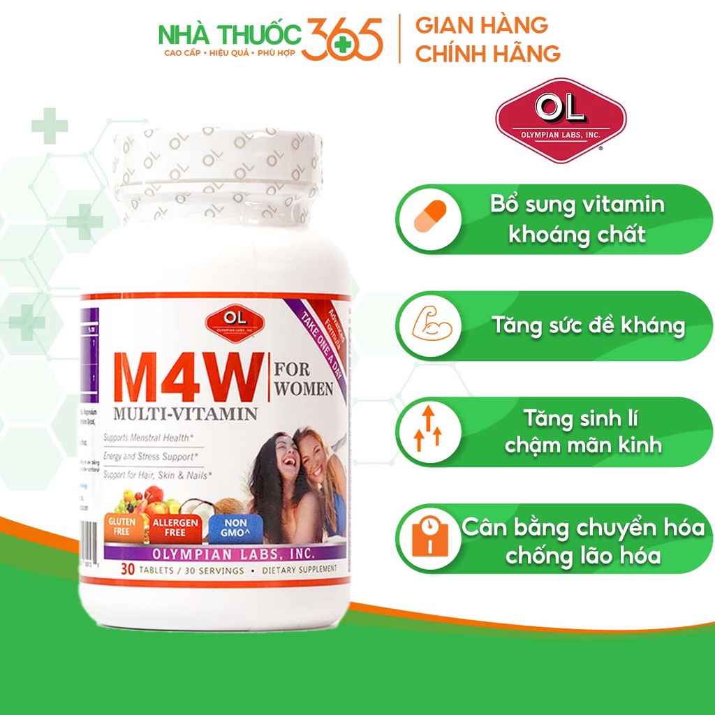 Viên Uống Bổ Sung Vitamin Cho Nữ Giới Olympian Labs M4W Multi - Vitamin For Women 30 Viên