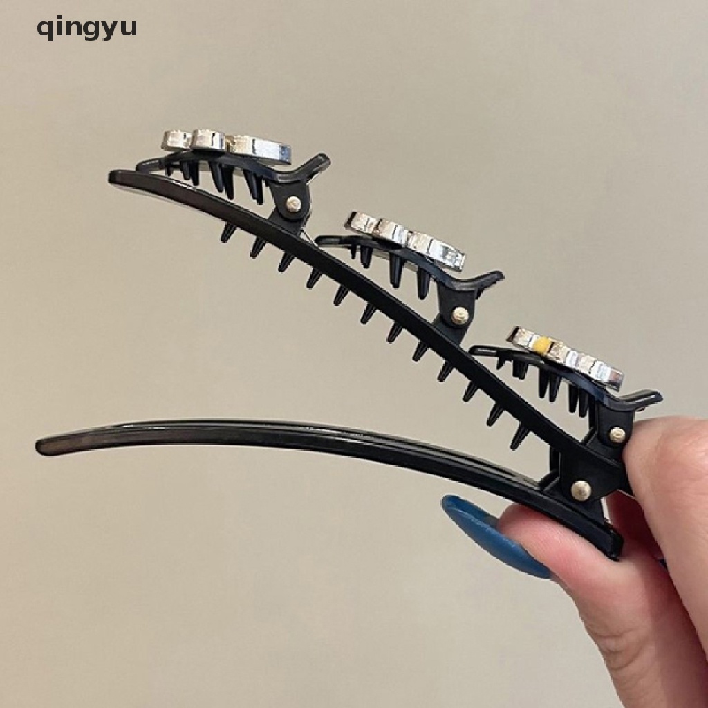 Qingyu Kẹp Tóc Thắt Bím Đính Đá Lấp Lánh Thời Trang Dành Cho Nữ