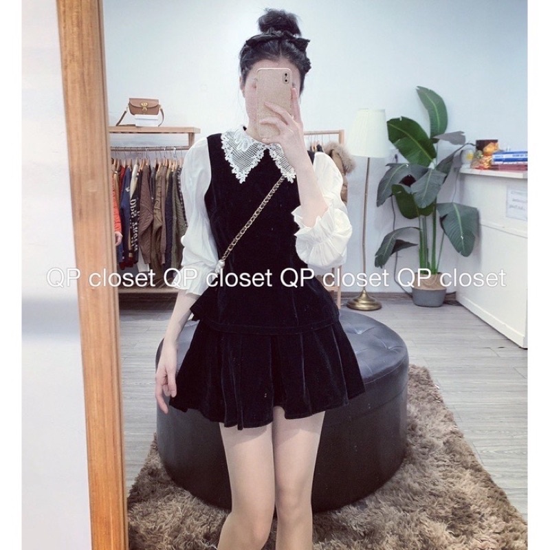 Thanh lý pass áo nhung tiểu thư tay bồng size S siêu xinh
