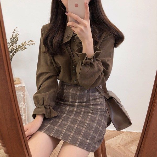 Áo Sơ Mi Tay Dài Cổ Búp Bê Phong Cách Hàn Quốc Thời Trang Xuân Thu 2022