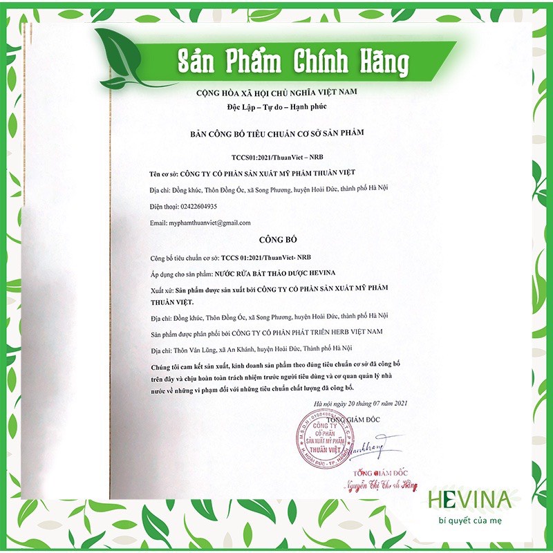 Nước Rửa Chén Thảo Dược HEVINA Chai 100ml