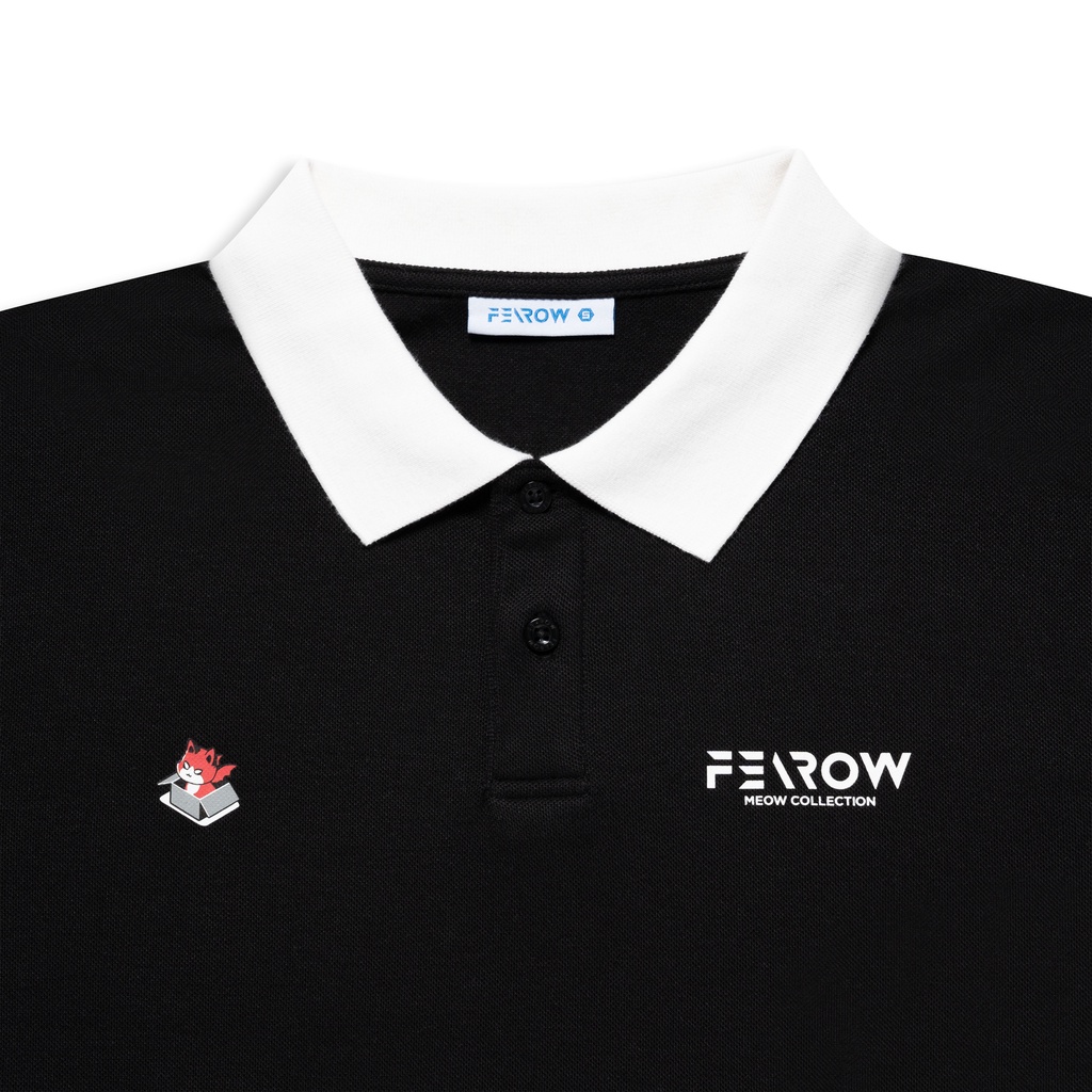 Áo Polo nam nữ local brand unisex Fearow Polo Devil Meow / Màu Đen - APF7003