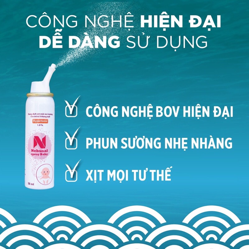 Nebusal Spray Baby1,9 % - Dung dịch xịt mũi ưu trương