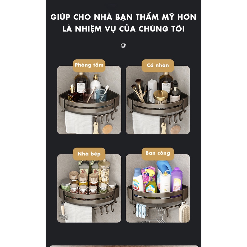 Kệ Phòng Tắm Dán Tường, Kệ Nhà Tắm Treo Tường - YouQin Hợp Kim Nhôm Chống Gỉ, Chống Ẩm, Dán Keo Siêu Chắc | BigBuy360 - bigbuy360.vn