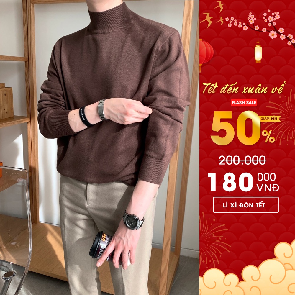Áo len cao cổ nam 5p dày dặn mềm size M L XL - ABA-5P-AT