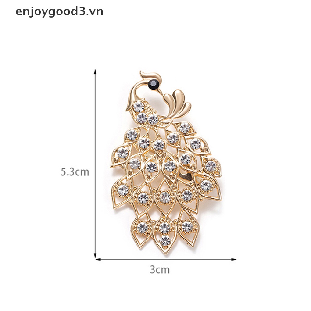 Ghim Cài Áo Hình Chim Công Đính Đá Thời Trang Cho Nữ