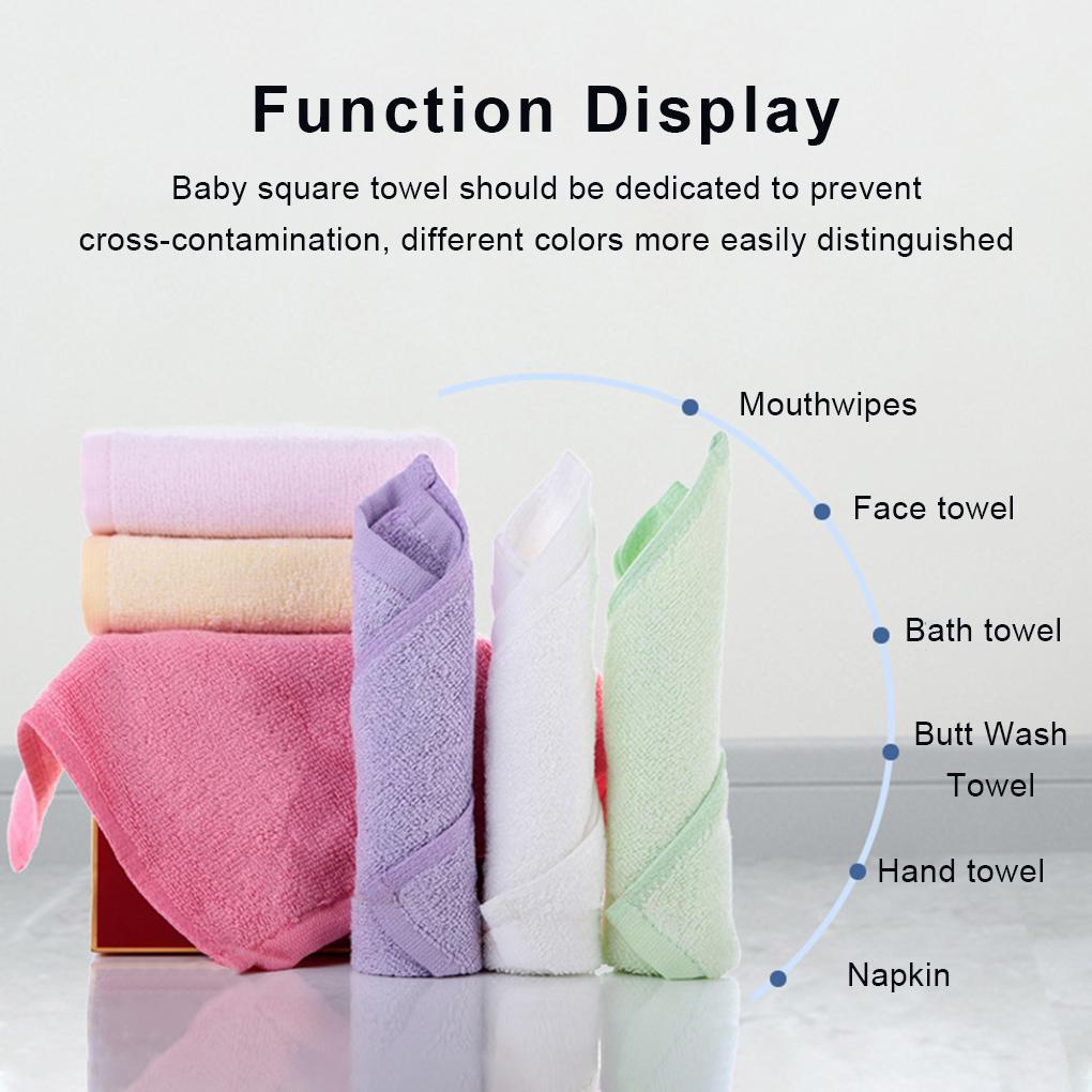 Set 4 Khăn Tắm 100% Tre 25X25Cm Dành Cho Bé