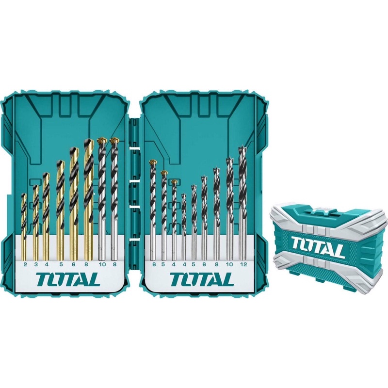 TOTAL Bộ 16 mũi khoan kim loại, bê tông và gỗ TACSDL11601