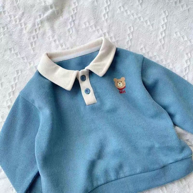 Áo Khoác Polo Cotton Mềm Mại Phong Cách Phương Tây Dành Cho Bé Trai