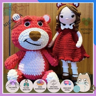 Gấu dâu lotso móc len - handmade đan móc thủ công bằng tay