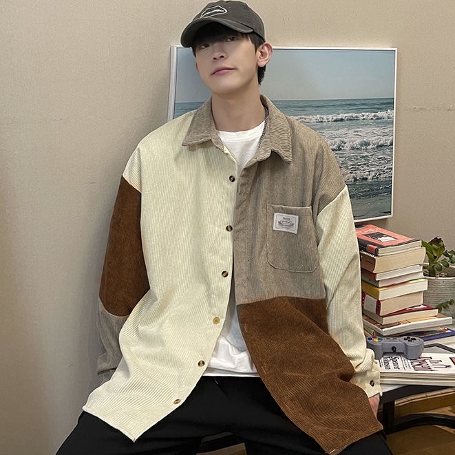 Áo Sơ Mi Dài Tay Phối Màu PUWAS Dáng Unisex Form Rộng Heybigall