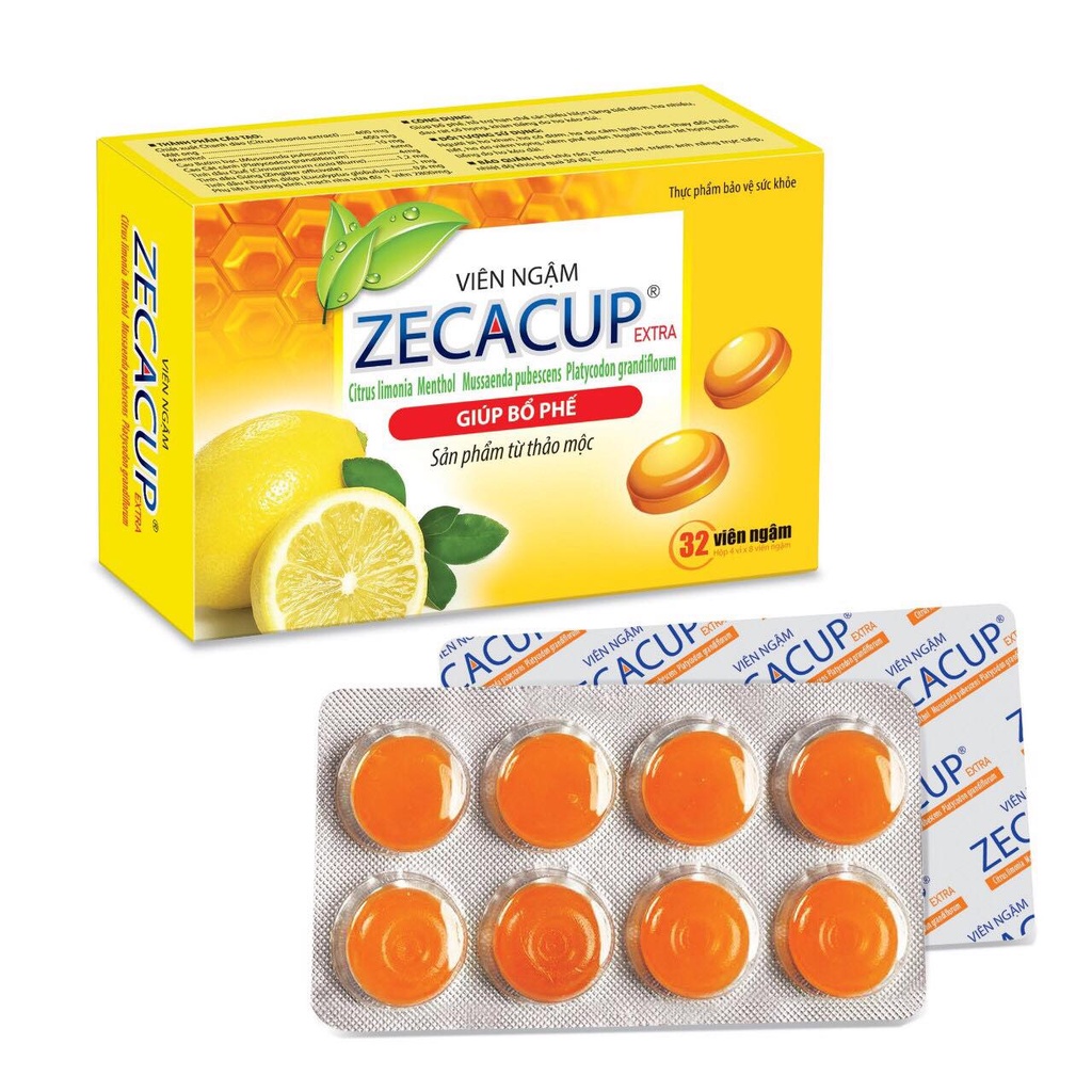 ZECACUP Viên Ngậm - Bổ Phế, Giảm Ho, Loãng Đờm, Làm Ấm Đường Hô Hấp, Giúp Giảm Đau Rát Họng Và Khản Tiếng Do Ho Kéo Dài