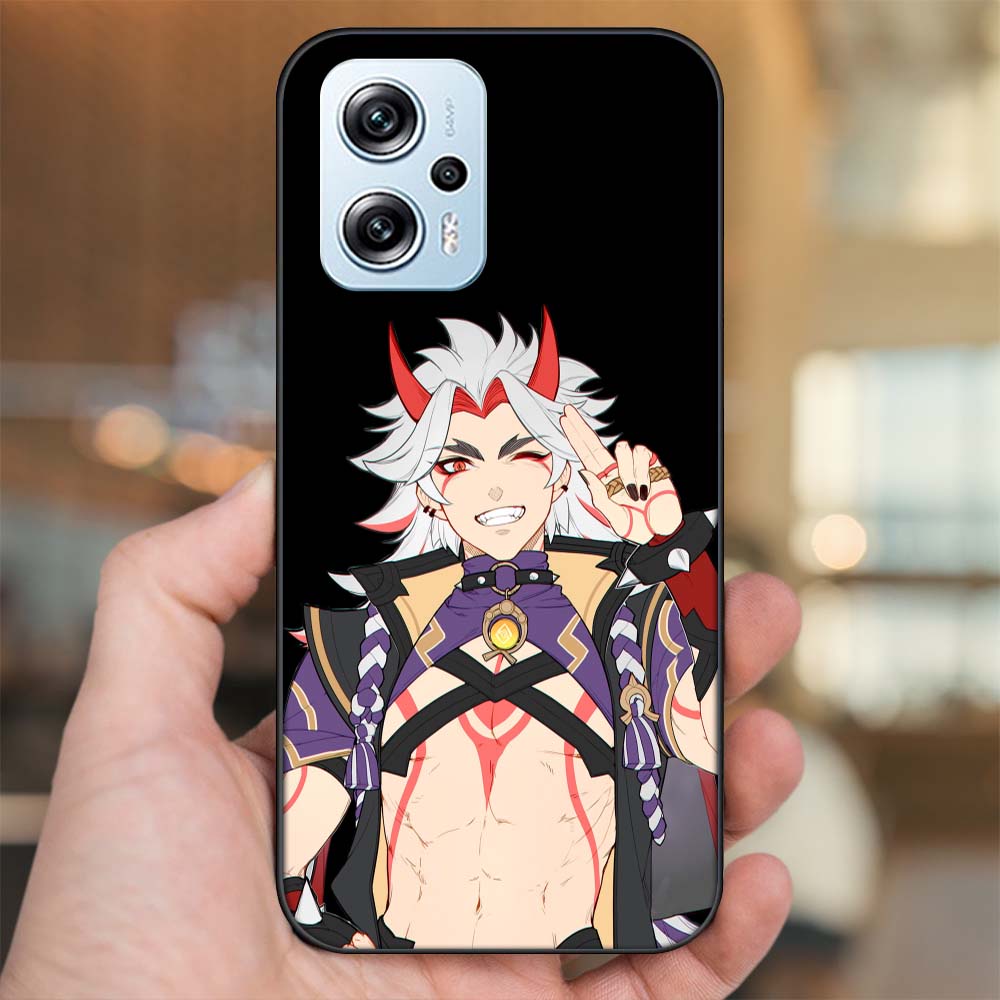 Ốp lưng Poco X4 GT viền đen in hình Arataki Itto Genshin Impact
