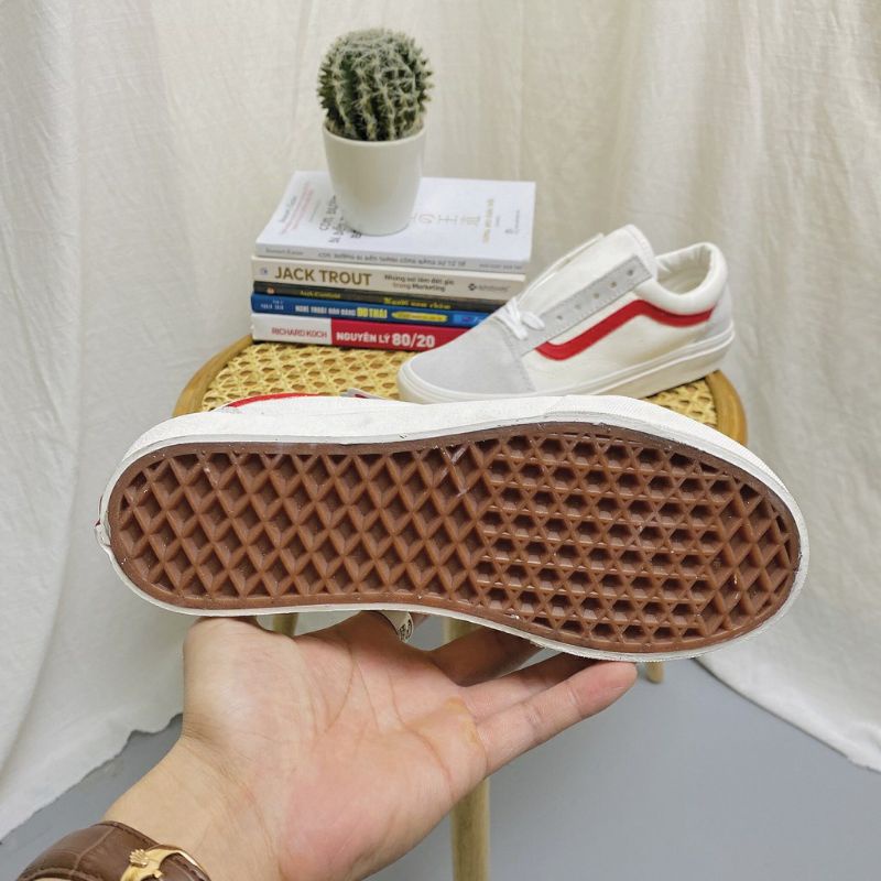 Giày 𝐕𝐀𝐍𝐒 Sọc  Đỏ R1:1 nam nữ  Giày sneaker hot nhất 2024