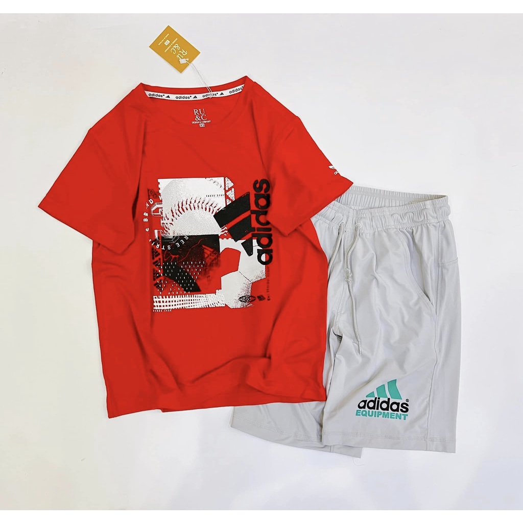 Bộ cộc vải thun mát lạnh dư của hãng adidas và nike. Mặc siêu mát.Size: 6-15T ( 25-65kg) Giá: 175k