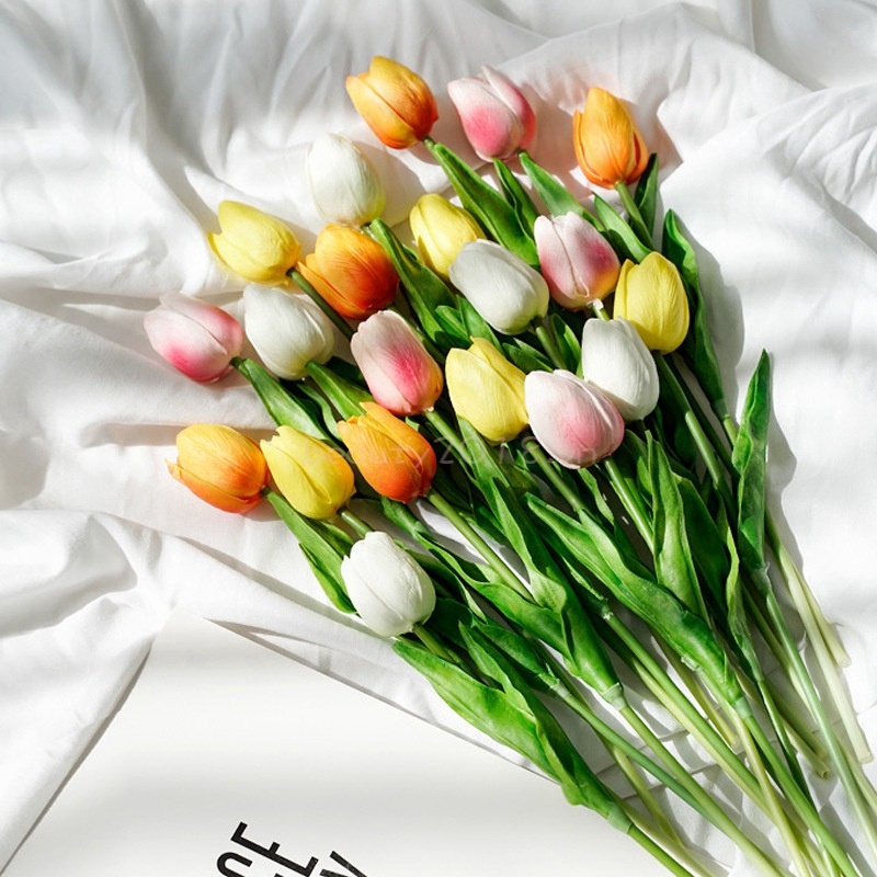 Pu Hoa tulip Giả Mini Trang Trí Đám Cưới