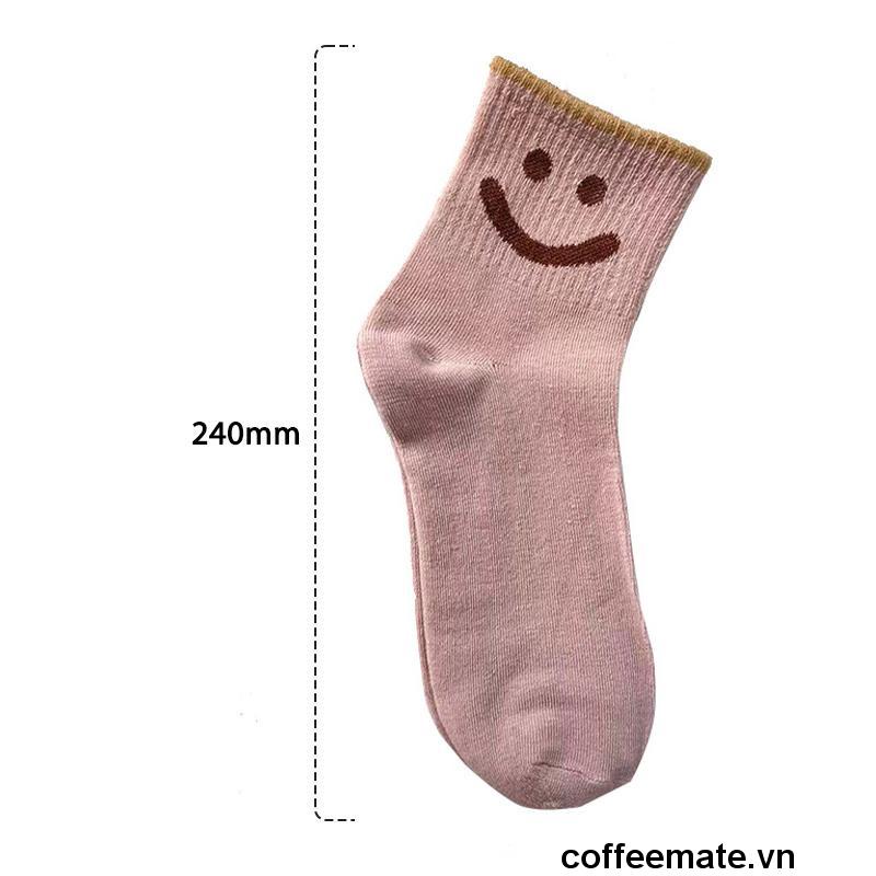 【coffeemate】⚡Tất cổ cao nữ nụ cười, vớ nữ chất liệu vải cotton co giãn bốn chiều
