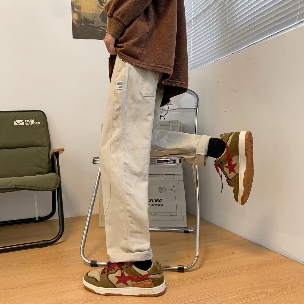 Quần Dài Dáng Rộng Lưng Thun Co Giãn Tốt Cỡ Lớn M-3XL Phong Cách Hàn Quốc Thời Trang Cho Nam