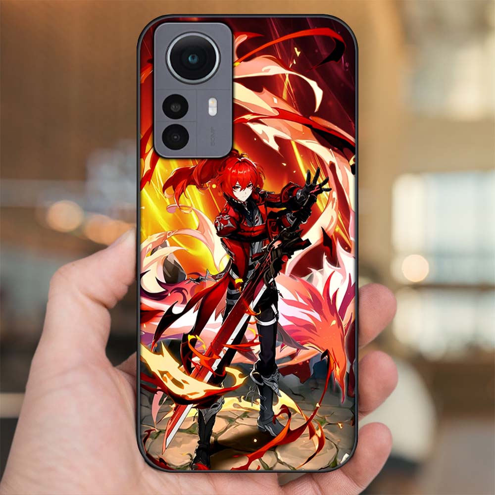 Ốp lưng Xiaomi 12 Pro 5G viền đen in hình Diluc Genshin Impact