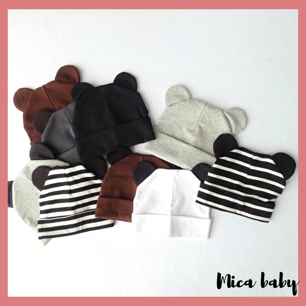 Mũ cotton tai chuột Mickey cực đáng yêu cho bé từ 3-18 tháng Mica baby MD157