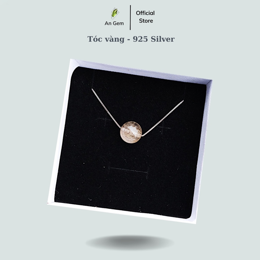 Dây chuyền bạc hạt tròn đá tự nhiên An Gem