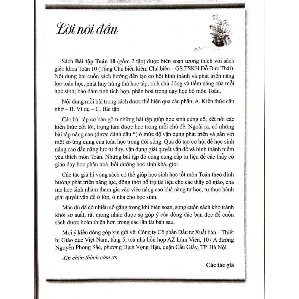 Sách - Bài tập Toán 10 Cánh diều