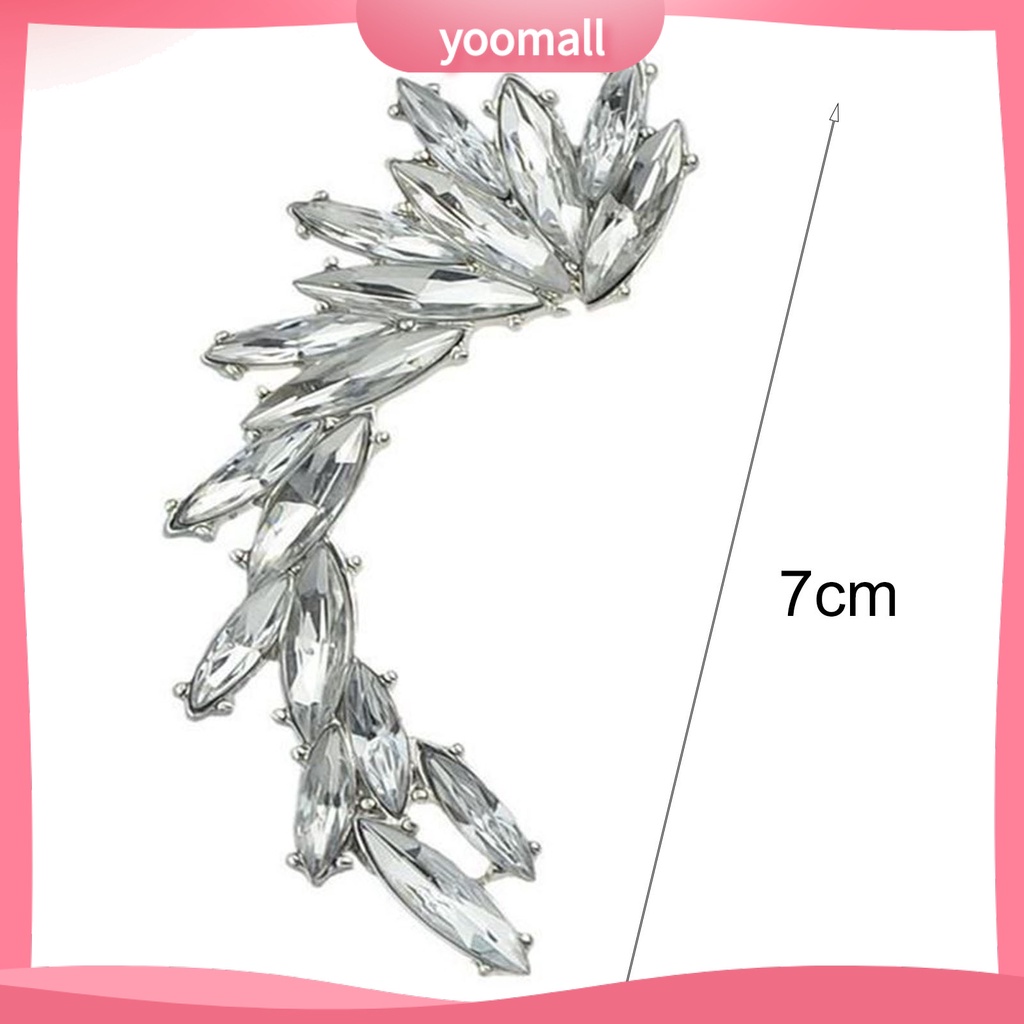 1 Khuyên Kẹp Vành Tai Hình Lá Đính Đá Lấp Lánh Phong Cách Boho