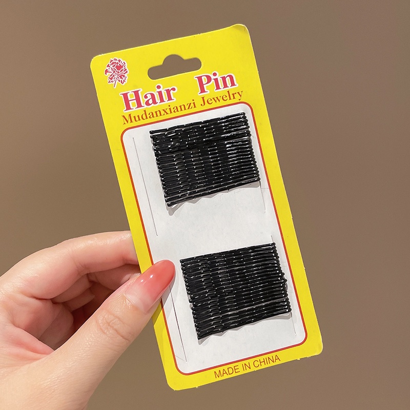 Kẹp Tóc Một Bên Màu Đen Thiết Kế Đơn Giản Cho Nữ