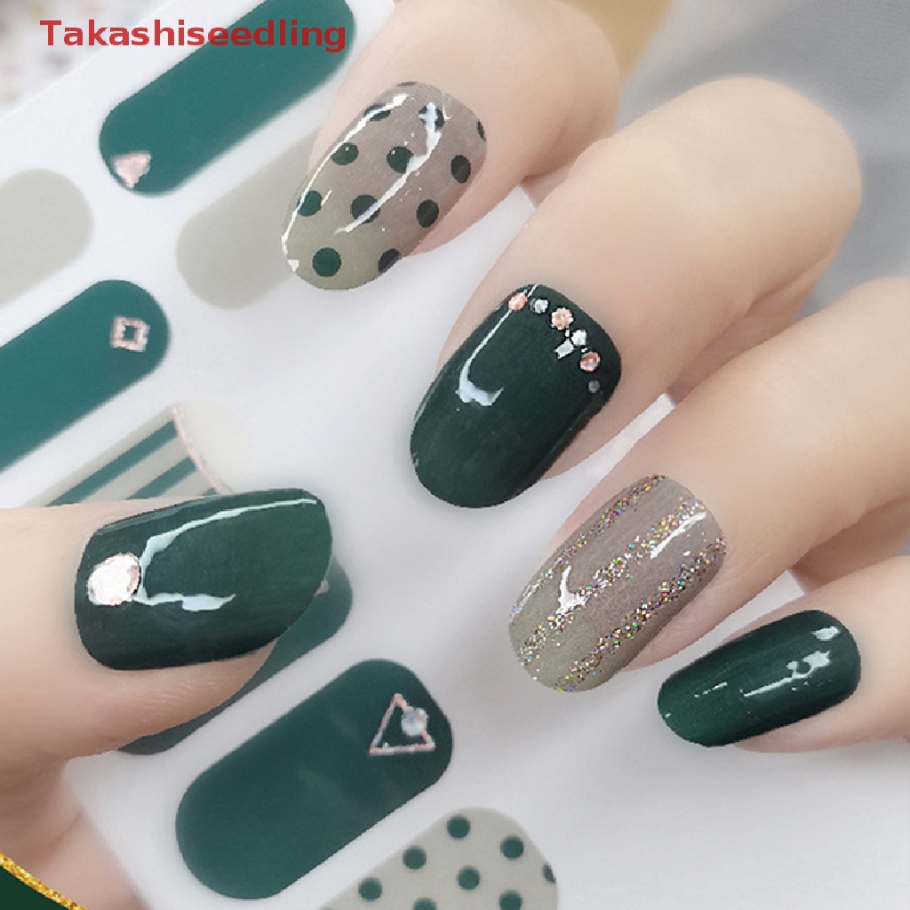 Miếng Dán Trang Trí Móng Tay 3D Màu Đồng Tự Dính Thời Trang