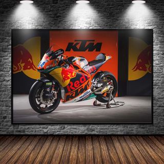 Tranh Vải Bạt Treo Tường In Hình Xe Mô Tô Đua Thể Thao Gp Superbike Kt m