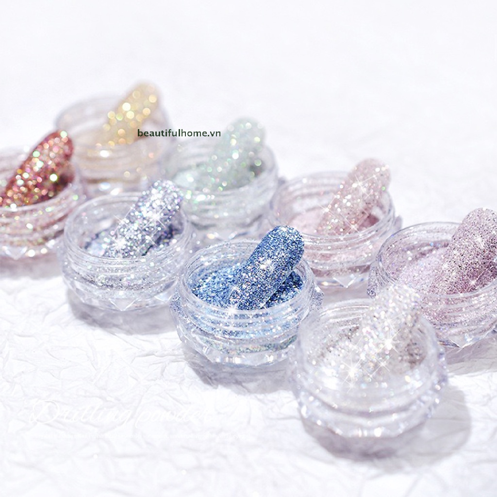 Bột Tráng Gương Màu Vàng Hồng Lấp Lánh Trang Trí Móng Nghệ Thuật