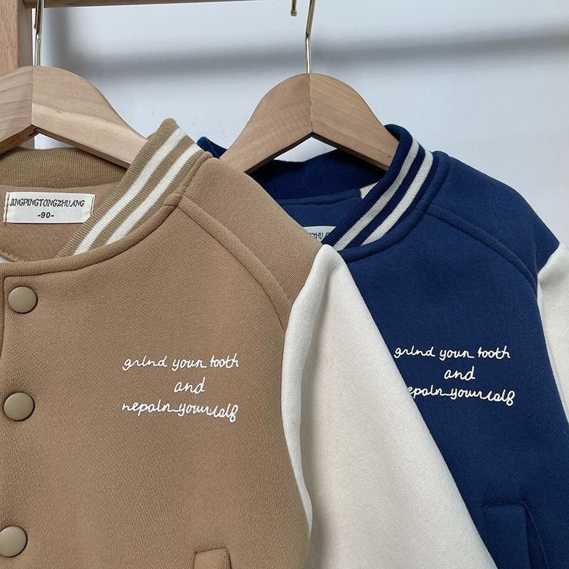 Áo Khoác Bóng Chày Thu Đông Phiên Bản Mới Hàn Quốc Cá Tính Cho Bé Trai Và Bé Gái