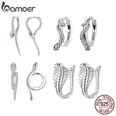 Bamoer Bông Tai Bạc 925 Hình Rắn Thời Trang Cho Nữ
