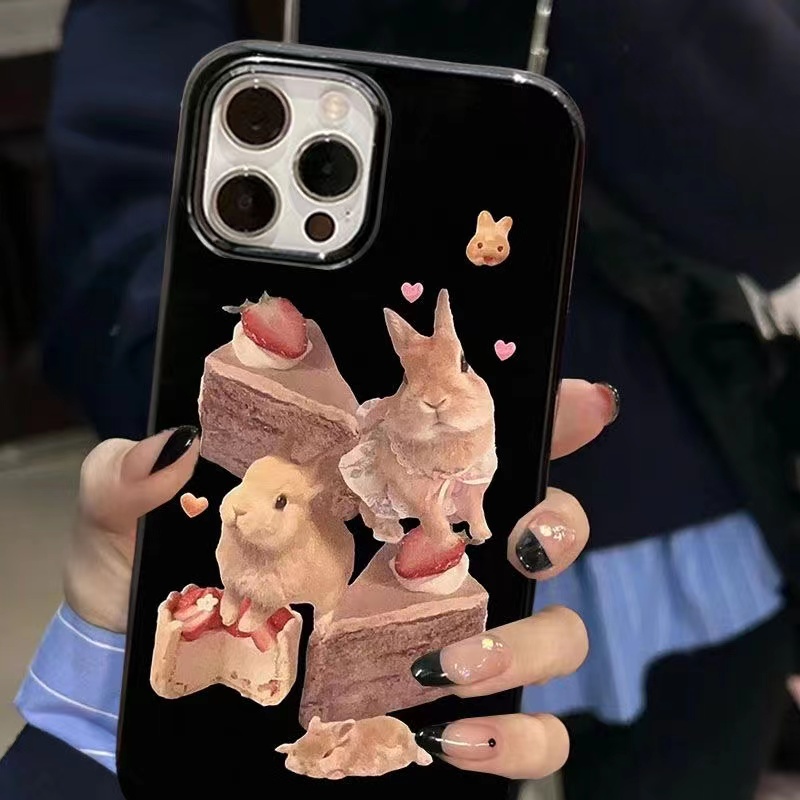 Ốp Điện Thoại Hình Thỏ Đáng Yêu Cho iPhone 11 pro max 12 12pro 12promax 13 14 14plus 14promax 7 8plus x xr xsmax