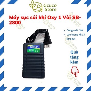 Máy sục sủi khí Oxy 1 Vòi SB-2800, 1m dây, 1 Đá - Máy Sủi Khí Hồ Cá, Bể Cá Sobo