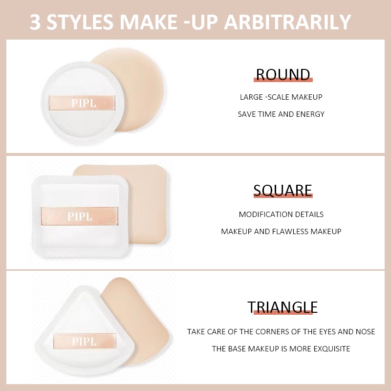 Set 3 Mút Trang Điểm Mềm Mại Tiện Dụng Chất Lượng Cao
