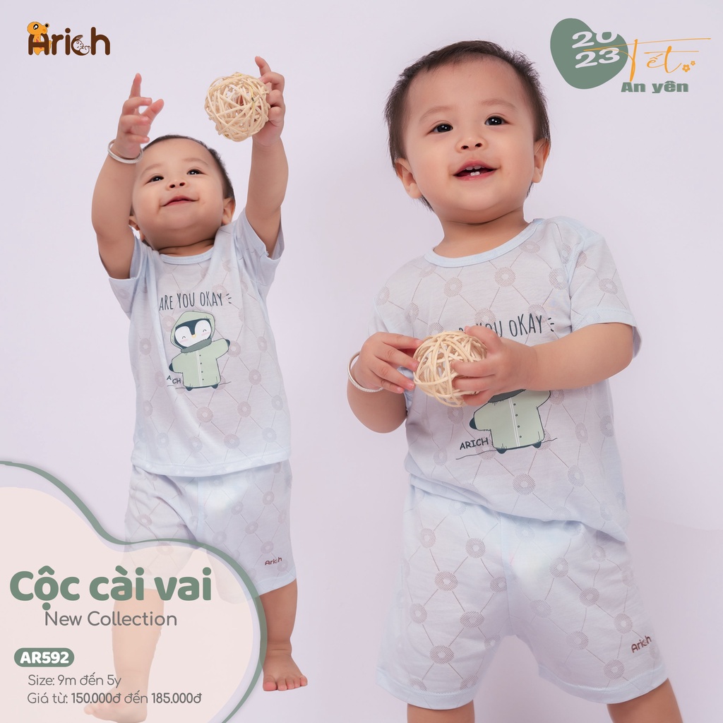 Cộc tay cài vải sợi tre thông hơi siêu mát ( lẻ size 9-12m, 3-4y, 4-5y)