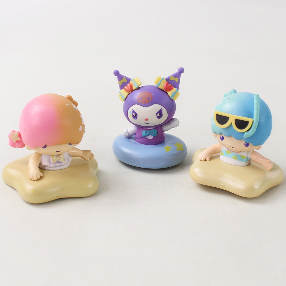 SANRIO Set 6 Mô Hình Mô Phỏng Nhân Vật Phim Hoạt Hình my melody Cinnamoroll kuromi pom purin q