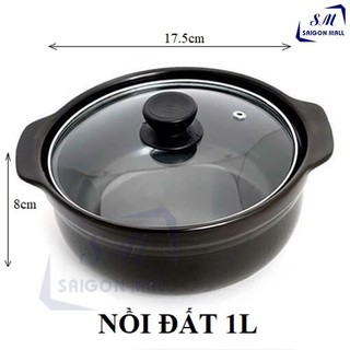 Nồi đất 1 lít đáy sâu , nồi kho thịt, kho cá