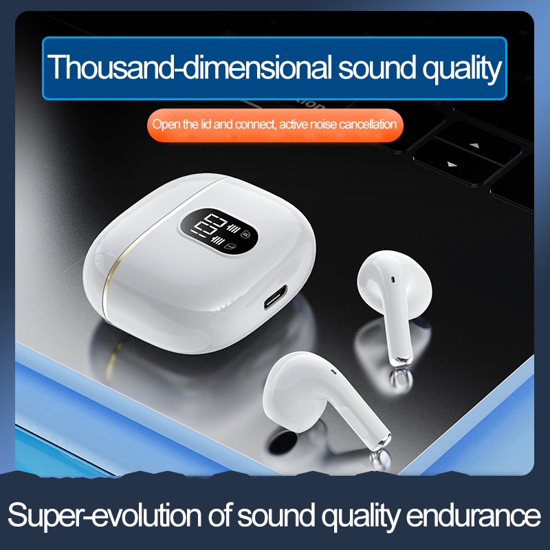 Tai nghe nhét tai không dây TZUZL bluetooth 5.3 TWS hộp sạc có đèn LED hiển thị tiện lợi