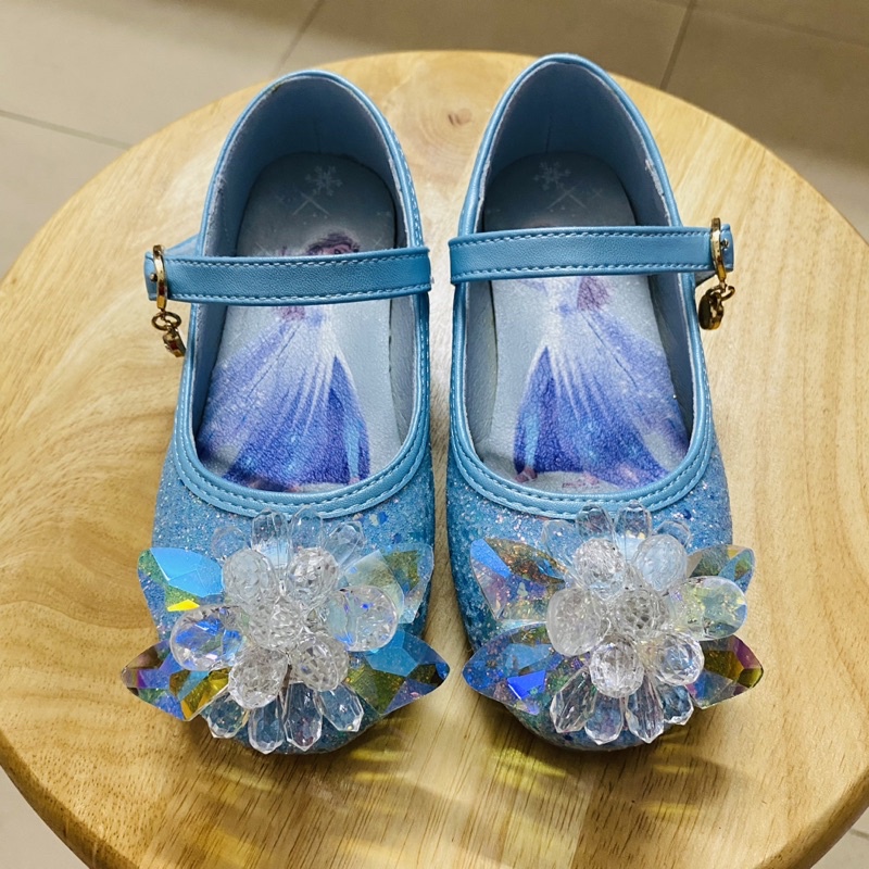 Giày búp bê công chúa Elsa đính đá cao cấp êm chân bé