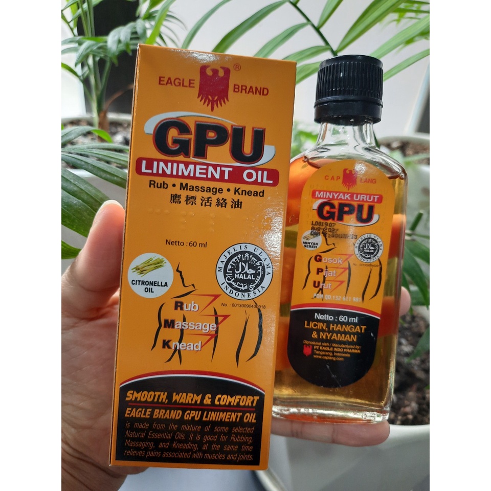 Dầu xoa bóp GPU Liniment Oil 60ml Indonesia