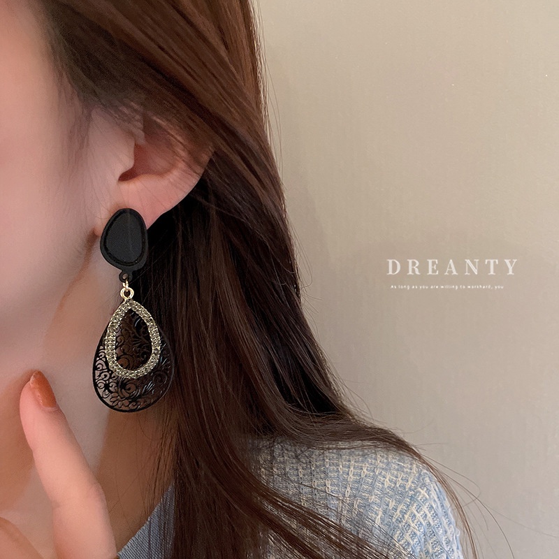 Bông Tai Mạ Bạc Hình Hoa Đính Kim Cương Phong Cách Hàn Quốc Đơn Giản Độc Đáo